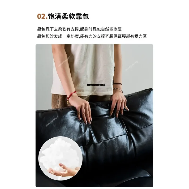 F150 Large Luxury Sofa Modern Simple Black Loveseat Leather Chaise Sofa Small Solid Wood Muebles Para Salas Modernos Home Furnit - Image 6