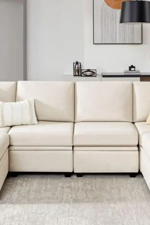 Modular Sectional Sofa with Storage, U Shaped Sectional Couch for Living Room, Convertible Modular Sofa Couch with, Customized