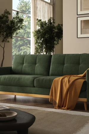 67.7-inch Mid-Century Modern Loveseat Sofa with Wooden Legs for Living Room, Bedroom, or Office