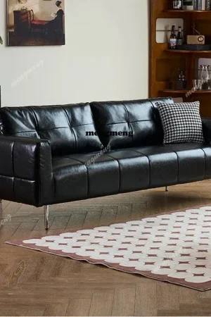 F150 Large Luxury Sofa Modern Simple Black Loveseat Leather Chaise Sofa Small Solid Wood Muebles Para Salas Modernos Home Furnit