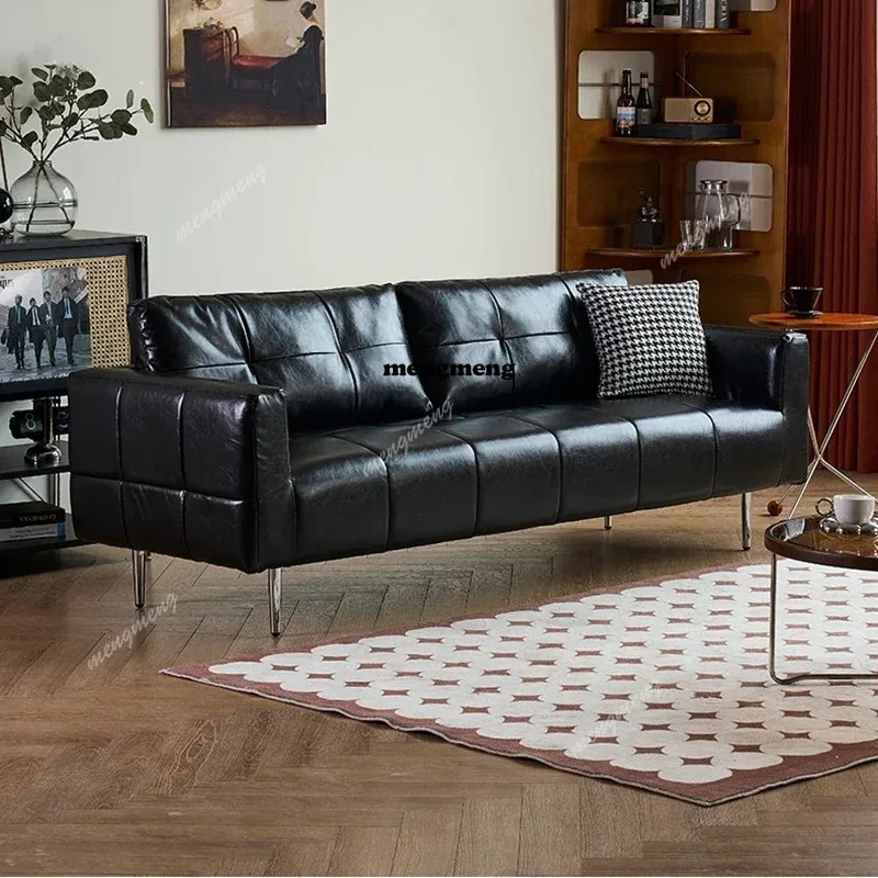 F150 Large Luxury Sofa Modern Simple Black Loveseat Leather Chaise Sofa Small Solid Wood Muebles Para Salas Modernos Home Furnit