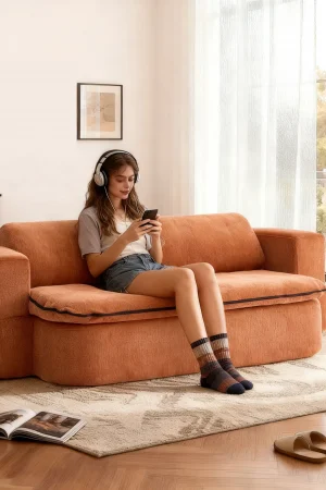 79" Boneless Loveseat, Convertible Folding Sofa Bed Full Size with Pillows, Fold Out Couch,for Living Room, Small Spaces