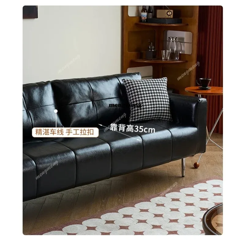F150 Large Luxury Sofa Modern Simple Black Loveseat Leather Chaise Sofa Small Solid Wood Muebles Para Salas Modernos Home Furnit - Image 5